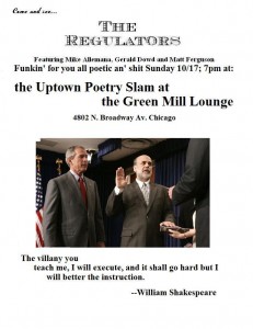 Regulators flyer 10-17 2010 poetry slam flyer